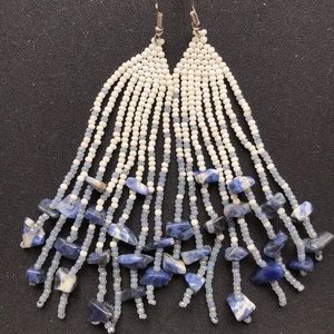 Size 11 seed beads with lapis stone beads